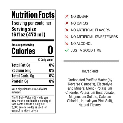 Not Beer American Sparkling Water, Lemon Lime, 99.9% Pure, Mineral & Electrolyte Blend, Flavored Carbonated Soda Water, Made in America, 16 Oz Tallboy Cans, 8 Pack