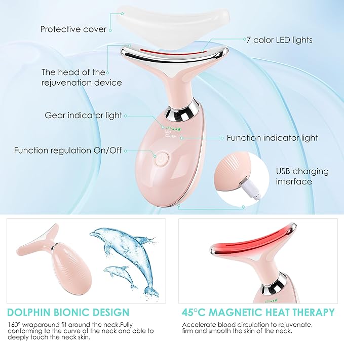 Facial Massager for Face and Neck, 7 Color,
