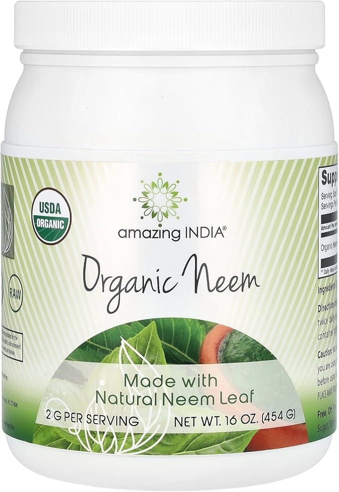 Amazing India USDA Certified Organic Neem 16oz -