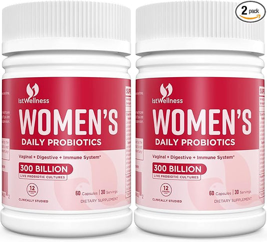 Probiotics for Women - 300 Billion CFU Probiotic, 12 Strains Probiotics with Cranberry, Selected Women Probiotic for Vaginal, Urinary, pH Balance, Diarrhea, Digestive Gut & Immune Health - 120 Capsule