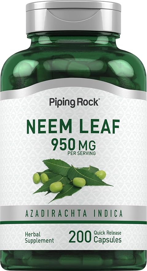 Piping Rock Neem Leaf Capsules 950mg | 200 Count