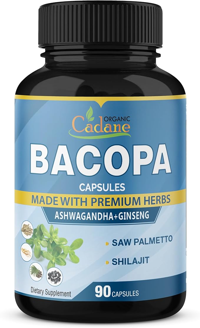 Organic Cadane 5000mg Bacopa Monnieri Supplement 90 Capsules 3 Month