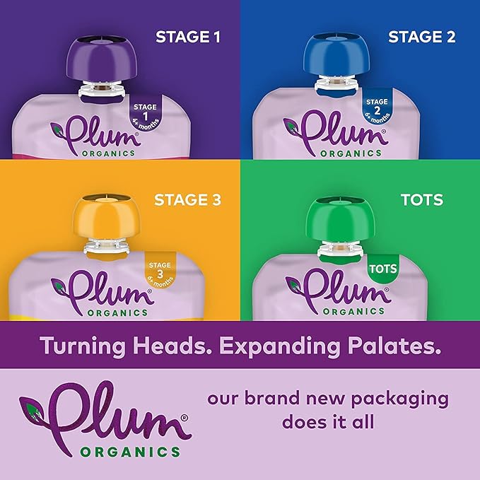 Plum Organics Mighty 4 Organic Toddler Food - Pear, Cherry, Blackberry, Strawberry, Black Bean, Spinach, and Oat - 4 oz Pouch (Pack of 12) - Organic Fruit and Vegetable Toddler Food Pouch