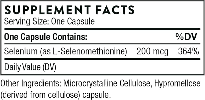 THORNE Selenium - 200 mcg Selenium Supplement for Antioxidant Support* - 60 Capsules