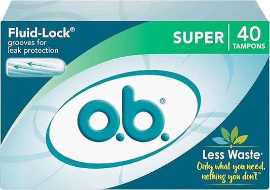 o.b. Tampons | Non-Applicator Tampon, Unscented 40ct