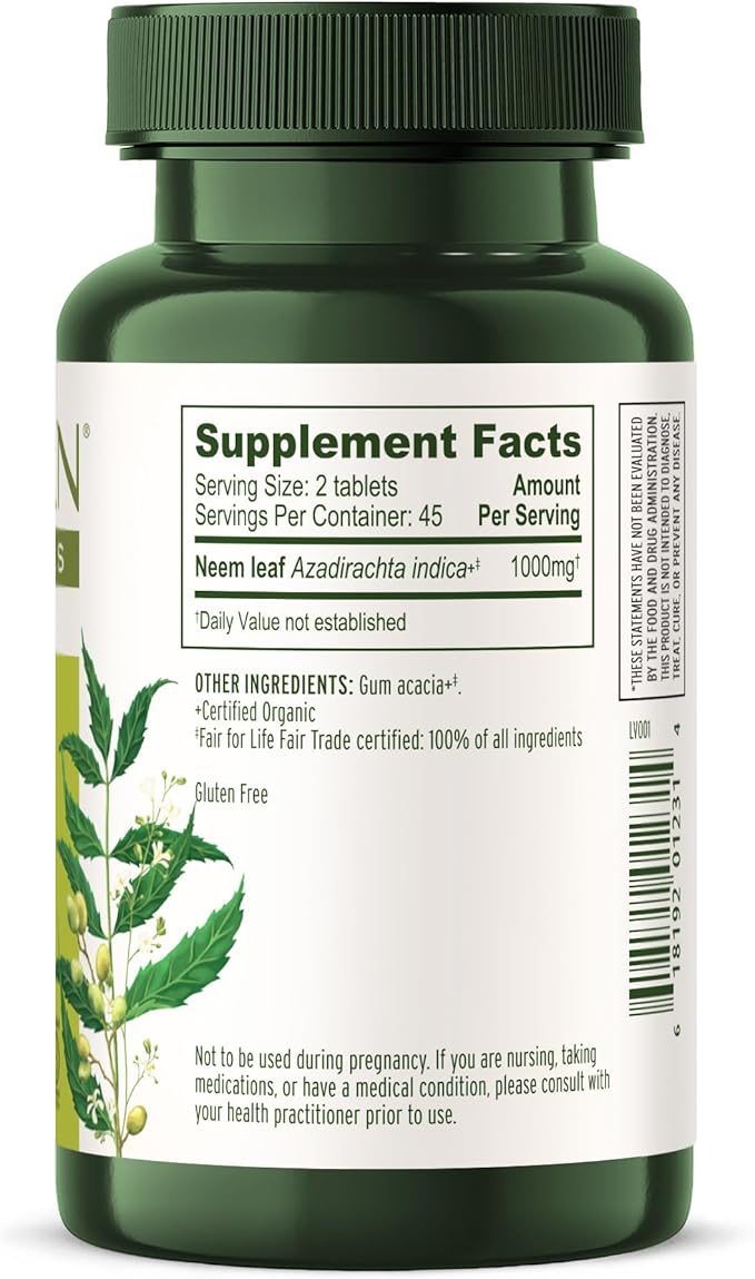 Banyan Botanicals Neem Tablets – Organic 90 Tablets