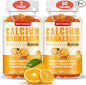 Sugar Free Calcium Magnesium Gummies 600mg Calcium,300mg Magnesium D3 & K2,Supplements for Support（120count,BS1722)