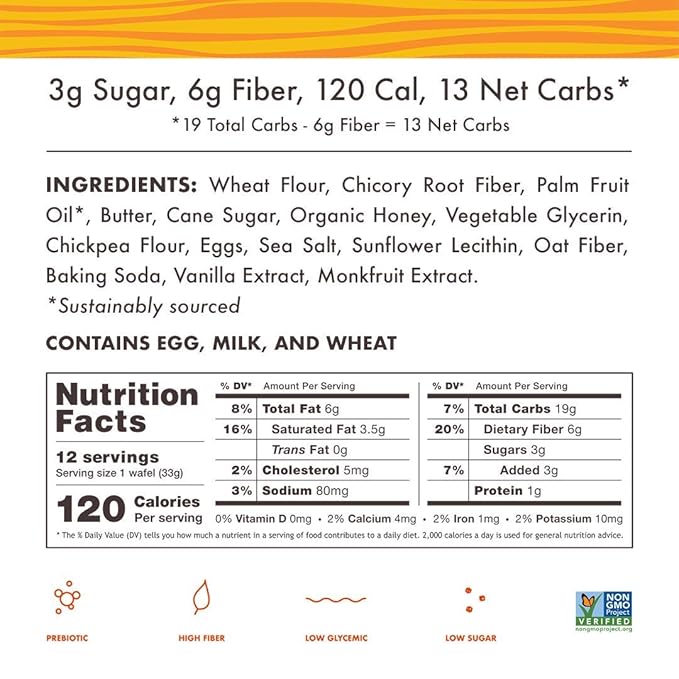 Rip Van Wafels Honey & Oats Stroopwafels - Healthy Snacks - Non GMO Snack - Keto Friendly - Office Snacks - Low Sugar (3g) - Low Calorie Snack - 48 Count (Pack of 1)