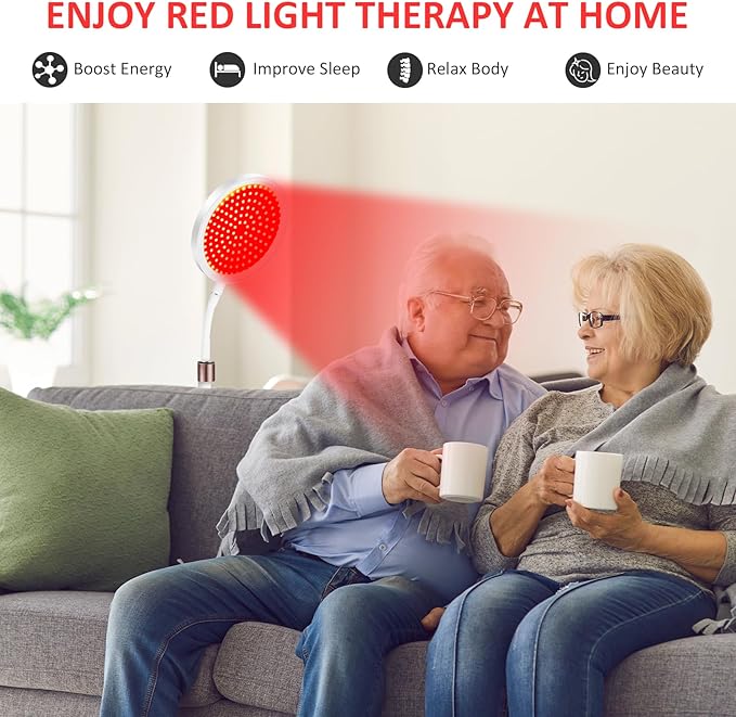 Red Light Therapy for Face, 660nm&850nm 3-in-1 Chip 10/30/45mins Timer, 100LEDs Red