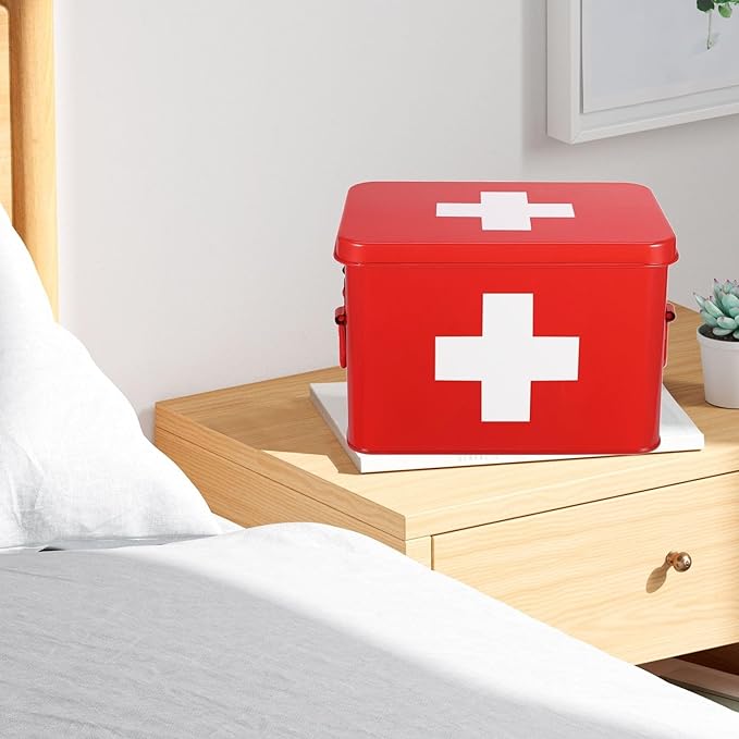 Flexzion First Aid Box Organizer, Empty 8.5 Inch
