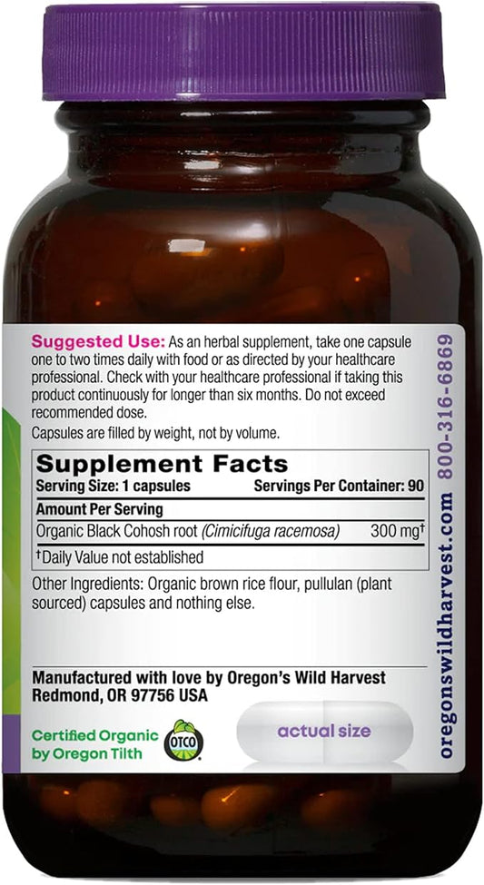Oregon's Wild Harvest Black Cohosh Organic 90 Count