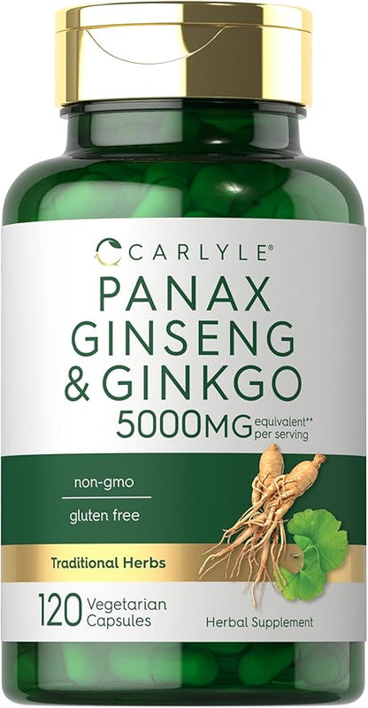 Carlyle Panax Ginseng + Ginkgo Biloba 120 Vegetarian 5,000mg |
