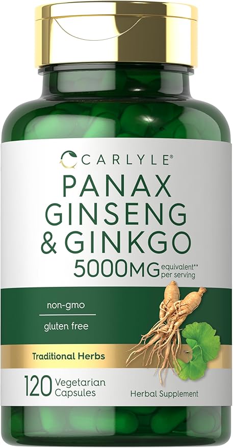 Carlyle Panax Ginseng + Ginkgo Biloba 120 Vegetarian 5,000mg |