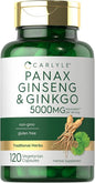 Carlyle Panax Ginseng + Ginkgo Biloba 120 Vegetarian 5,000mg |