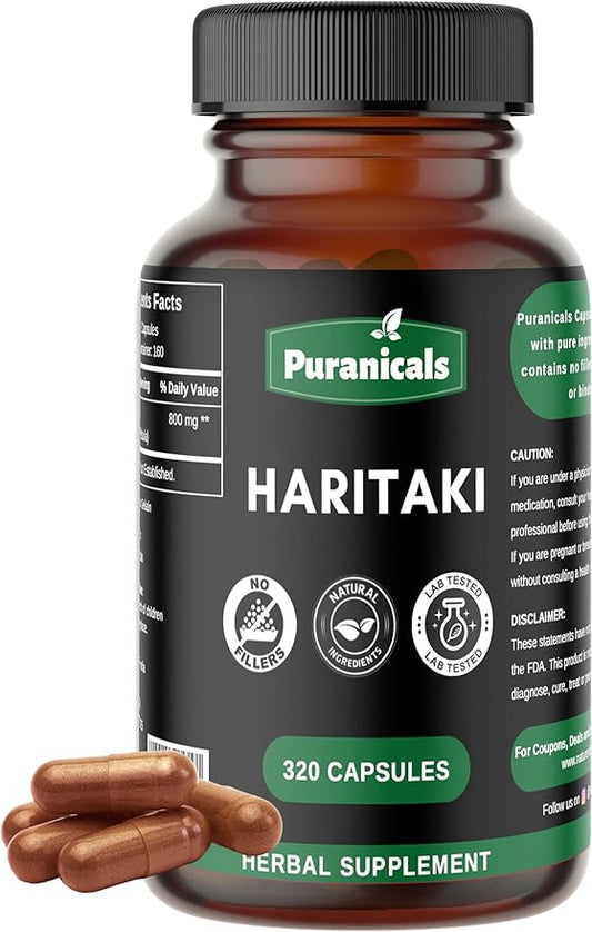 Haritaki Premium 320 Capsules Immunity Booster 800 mg 100% Pure