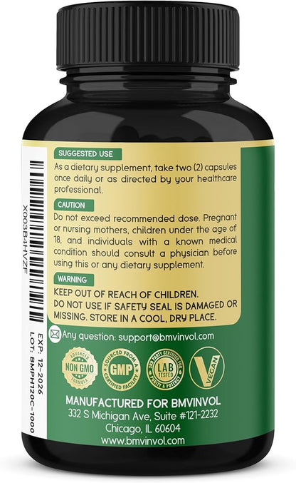 BMVINVOL Psyllium Husk Fiber Supplement 240 Capsules