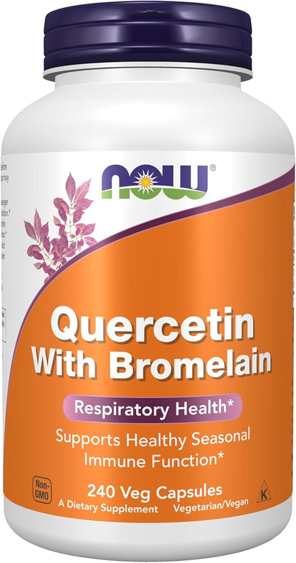 NOW Foods Supplements, Quercetin with Bromelain, Balanced Immune System*, 240 Veg Capsules