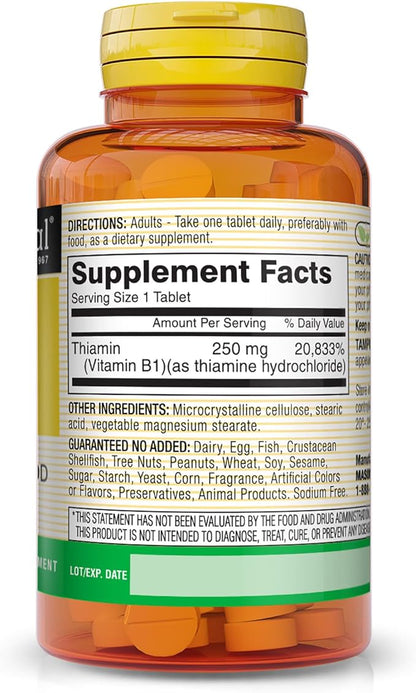 MASON NATURAL Vitamin B1 (Thiamin) 250 mg 100 Tablets 3)