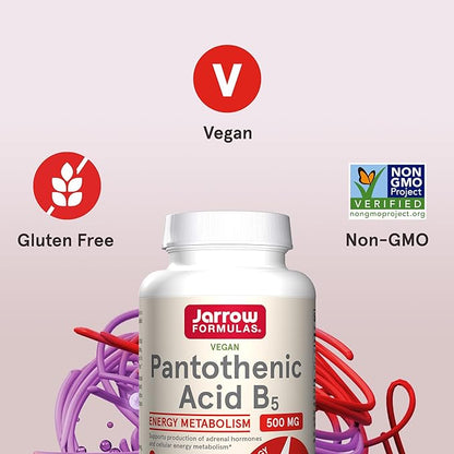 Jarrow Formulas Pantothenic Acid B5 500 B5 for 100 Veggie 100 Day