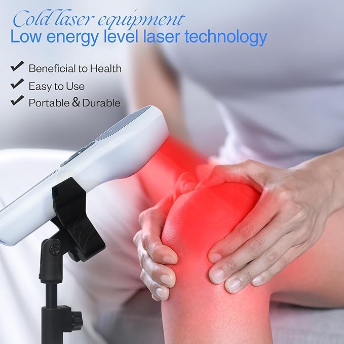 Cold Laser Therapy Device with LED (4x808nm +14X650nm), +14X650nm), Red 8.6×2.1 Inch