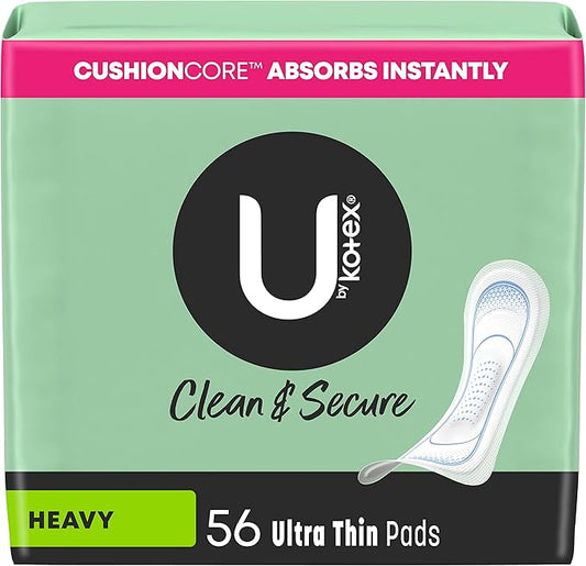 U by Kotex Ultra Thin Pads, 56 Count