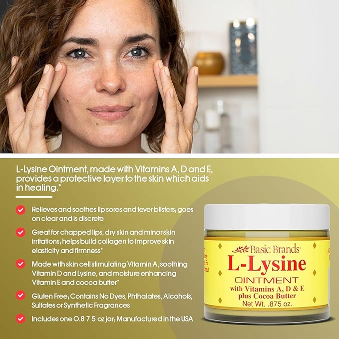 Basic Brands L-Lysine Ointment, Cold Sore 0.875 oz 1)