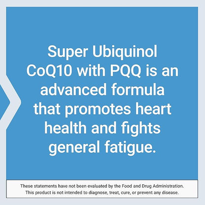 Life Extension Super Ubiquinol CoQ10 with PQQ, CoQ10, PQQ, shilajit, heart health, cellular energy support, 8x better absorption, gluten-free, 100 mg, 30 softgels