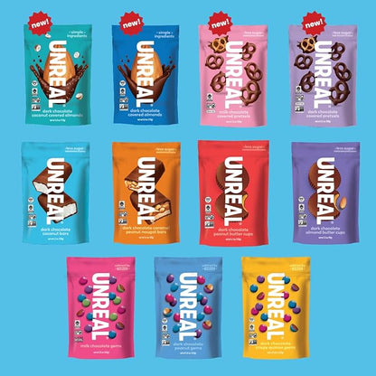 UNREAL Dark Chocolate Coconut Bars (Value Size Bag) | Vegan, 3g Sugar, & 3 Simple Ingredients | Non-GMO, Gluten Free, & Fair Trade | 9.5oz