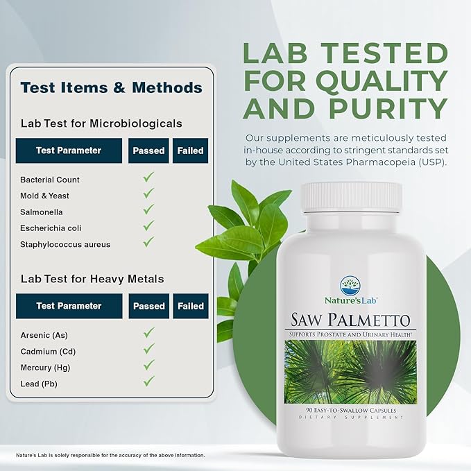 Nature's Lab Saw Palmetto 450mg - 90 Capsules