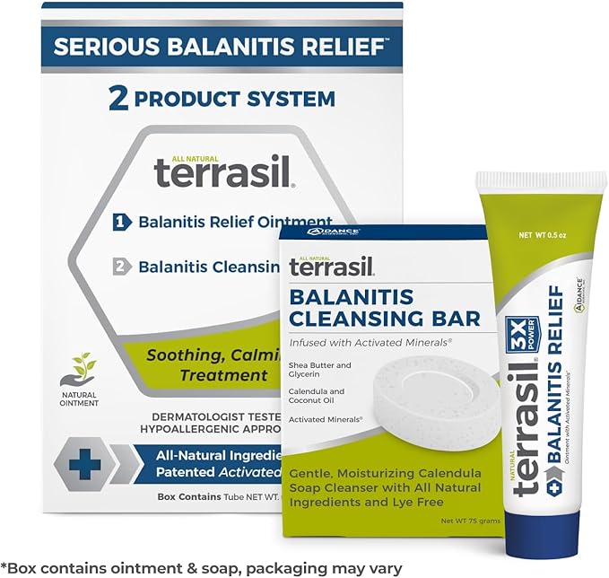 terrasil Balanitis Relief + Cleansing Soap 2-Product Kit (14g Tube