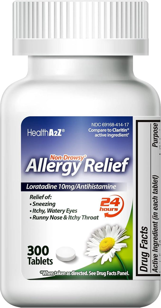 HealthA2Z® Allergy Relief 10mg | 24-Hours Allergy (300 Tablets)
