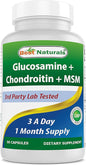 Best Naturals, Glucosamine Chondroitin MSM Supplements, 2600 mg 90 Capsules (90 Count 1))