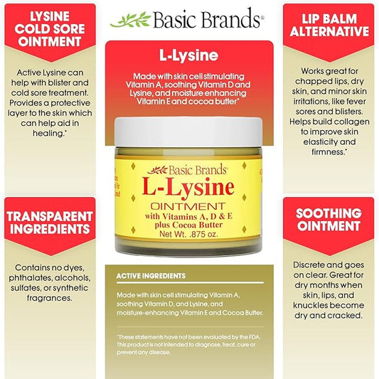 Basic Brands L-Lysine Ointment, Cold Sore 0.875 oz 1)
