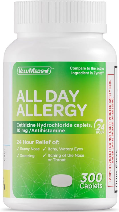 ValuMeds 24-Hour Allergy Medicine (300-Count) Antihistamine 10mg Caplets,