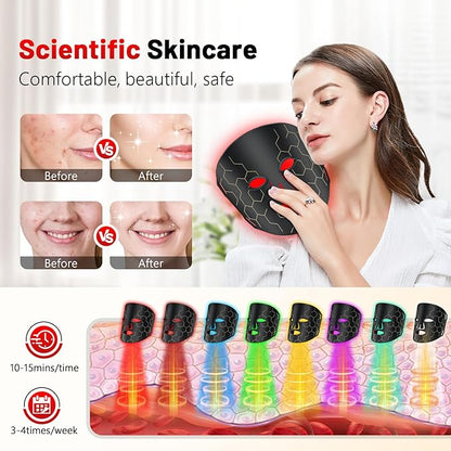 Red Light Therapy Mask for Face, 8-1 Colors 660nm&850nm Infrared