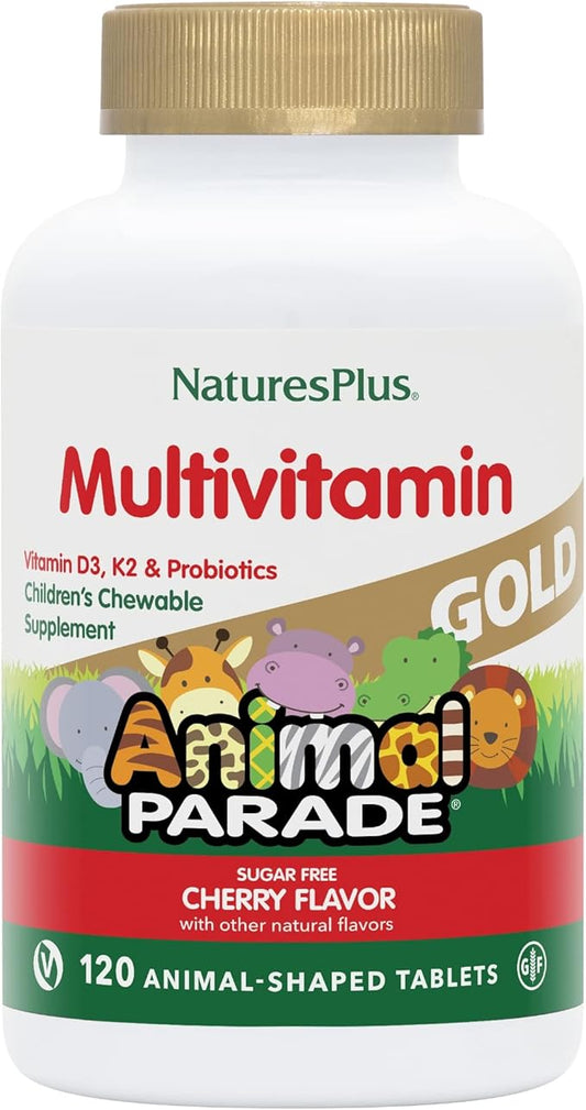 Natures Plus Animal Parade Gold Children's 60 Animal D3, K2 K2 & 120 Servings