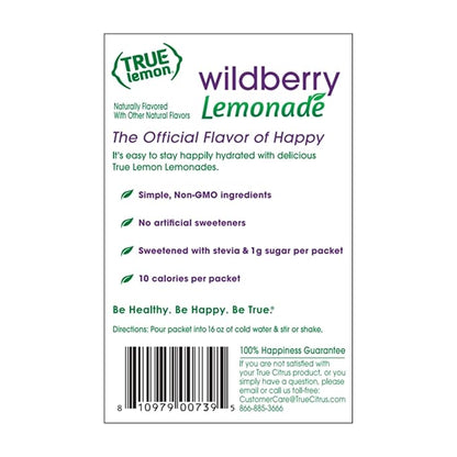 True Lemon Wildberry Lemonade Water Enhancer Drink Mix (12 Pack of 10 Count Boxes), Low Calorie Drink Mix Packets for Water, Powdered Drink Mixes & Flavorings, Individual Drink Packets, Water Flavor