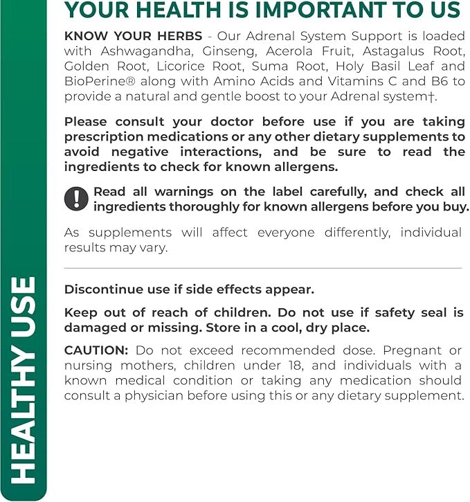 Adrenal System Support & Cortisol Manager (2 Month 60 Capsules
