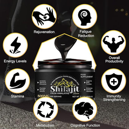 800 Mg Himalayan Shilajit Resin, Shilajit 85+ Trace 60g