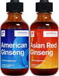 Asian Red Ginseng and American Ginseng (2 Pack)