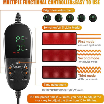 LED Red Light Therapy Pad 360pcs 660nm and 850nm Red