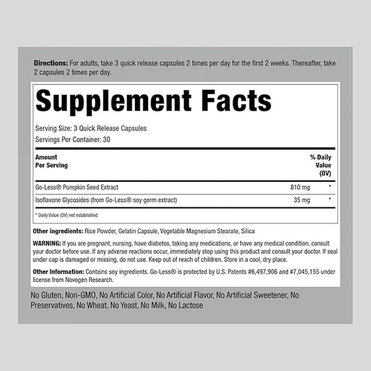 Piping Rock Bladder Control Pills | 90 Capsules | Go Less Bladder Health Formula | Maximum Strength for Men and Women | Non-GMO, Gluten Free Supplement