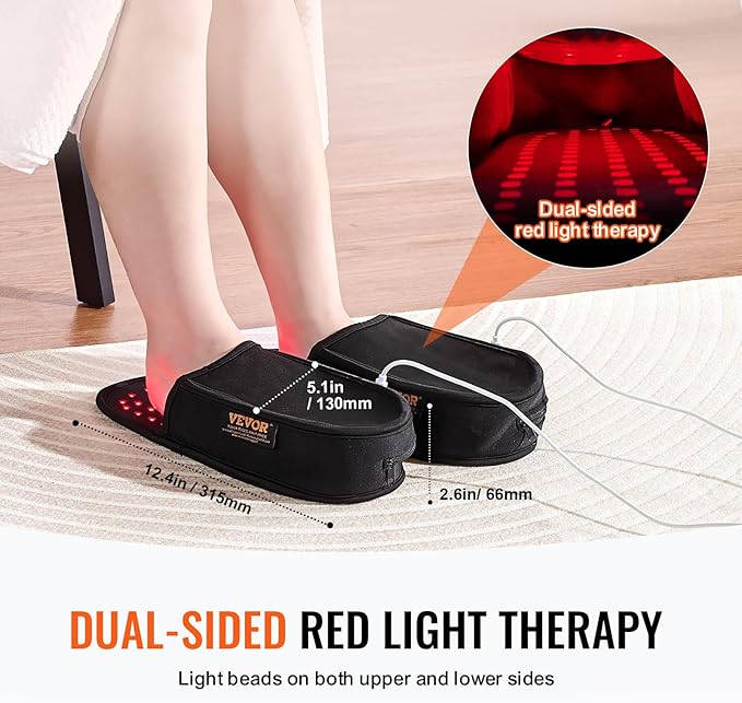 VEVOR Red Light Therapy for Foot, 660nm & 850nm Red 240 LEDs 10 Hz/40 Hz/40 Hz