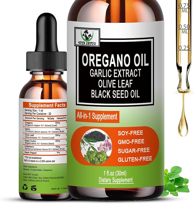 Organics Oregano Oil Liquid Drops,Oil Of 6000mg with