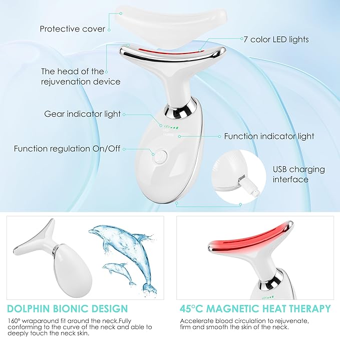 Facial Massager Red-Light-Therapy-for-Face and Neck, Face 7 Color