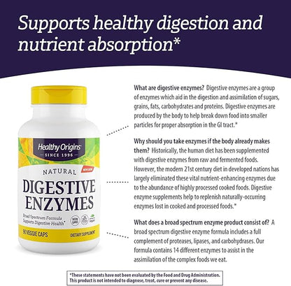 Healthy Origins Digestive Enzymes (NEC) Broad Spectrum 90 Veggie
