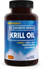 BioEmblem Antarctic Krill Oil Supplement 1000mg | Omega-3 Oil 60-Count Non-GMO