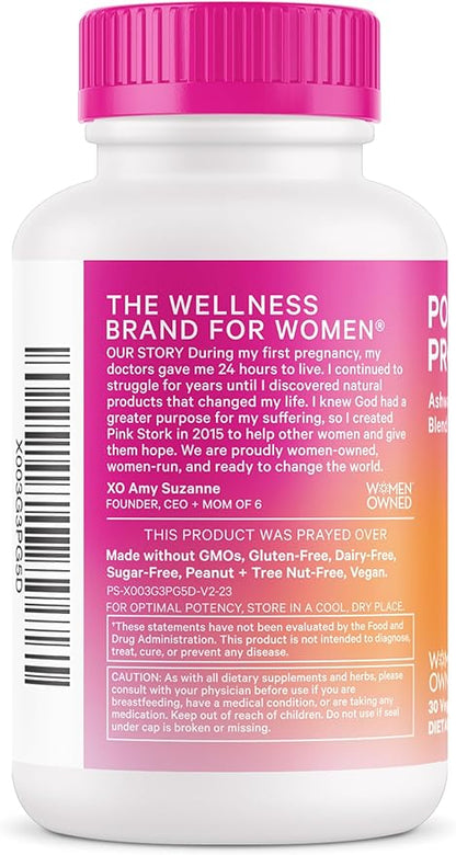 Pink Stork Postpartum Probiotics with Ashwagandha 30 Capsules