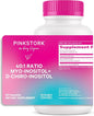 Pink Stork Myo-Inositol & D-Chiro Inositol Supplement - Hormonal Balance for Women - Ovarian Support - 40:1 Ratio - Fertility Supplements for Women - 90 Capsules, 1 Month Supply