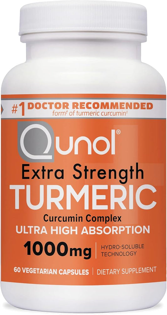 Qunol Turmeric Curcumin Capsules, 1000mg Extra 60 Veggie